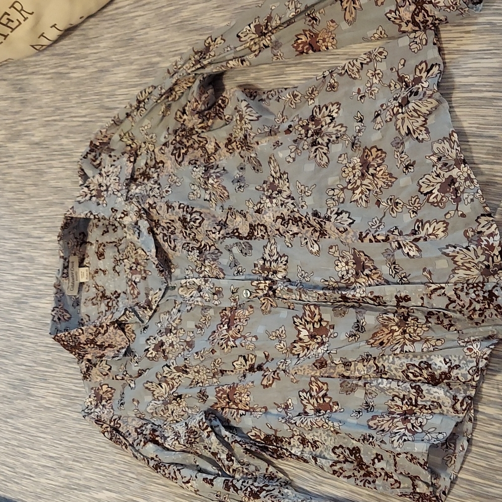 Blouse by original Coldwater Creek light blue petite large
